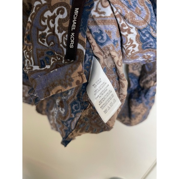 Michael Kors Men’s Classic Fit  Paisley Button-Up Shirt - Medium - Picture 4 of 7
